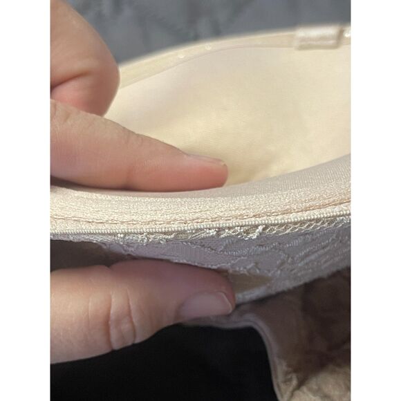 Torrid Curve Push-Up Strapless Bra- Plus Sz 42DD Beige Lace Padded Underwire Bra - Picture 5 of 13